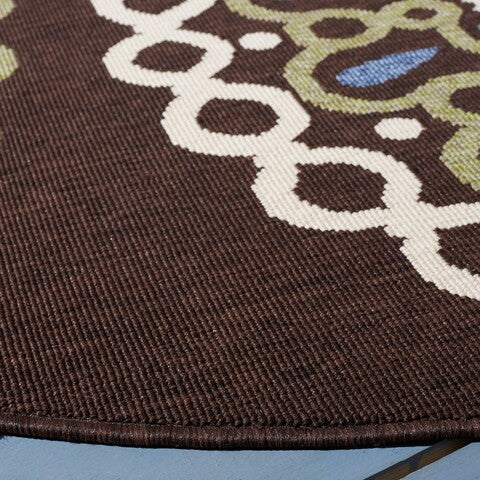 Veranda 092 Rug | Safavieh - VER092 - Chocolate / Blue