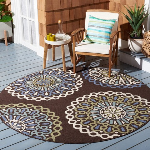 Veranda 092 Rug | Safavieh - VER092 - Chocolate / Blue