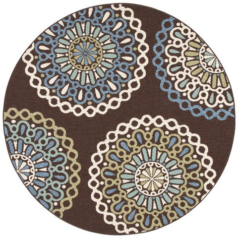 Veranda 092 Rug | Safavieh - VER092 - Chocolate / Blue