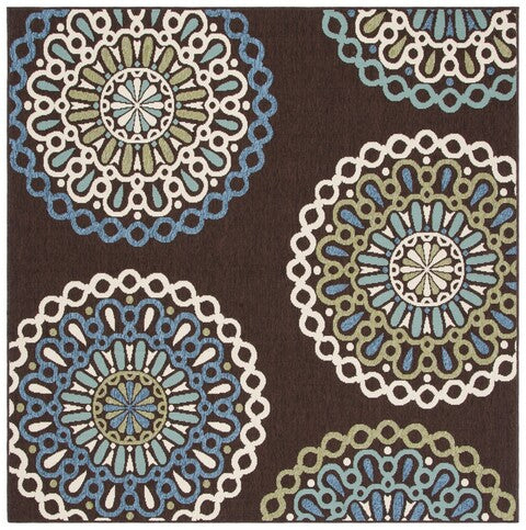 Veranda 092 Rug | Safavieh - VER092 - Chocolate / Blue