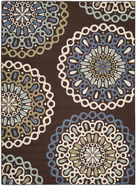 Veranda 092 Rug | Safavieh - VER092 - Chocolate / Blue