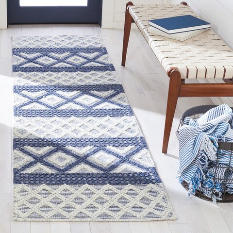 Vermont 211 Rug | Safavieh - VRM211 - Ivory / Blue