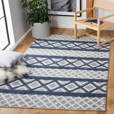 Vermont 211 Rug | Safavieh - VRM211 - Ivory / Blue