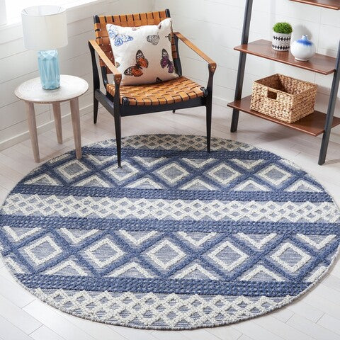 Vermont 211 Rug | Safavieh - VRM211 - Ivory / Blue