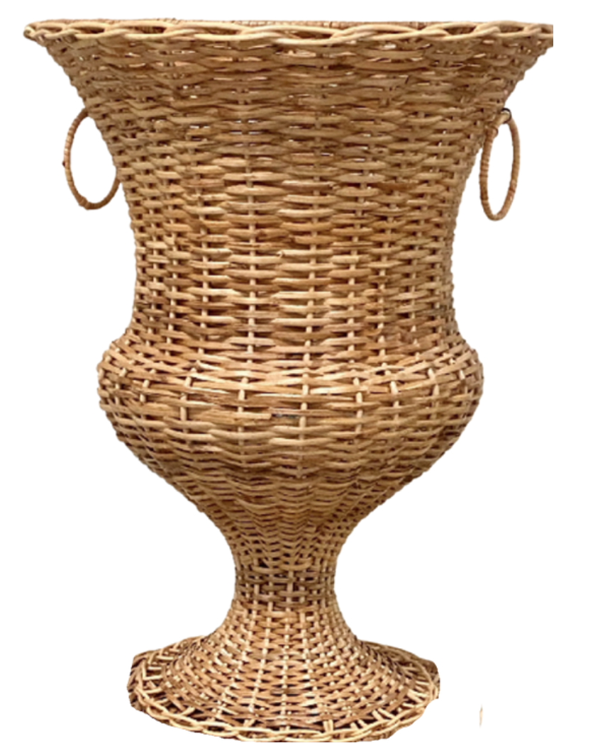 Round Wicker Urn