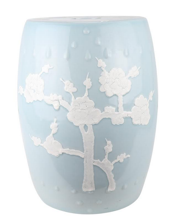 PASTEL BLUE CHERRY BLOSSOM GARDEN SEAT