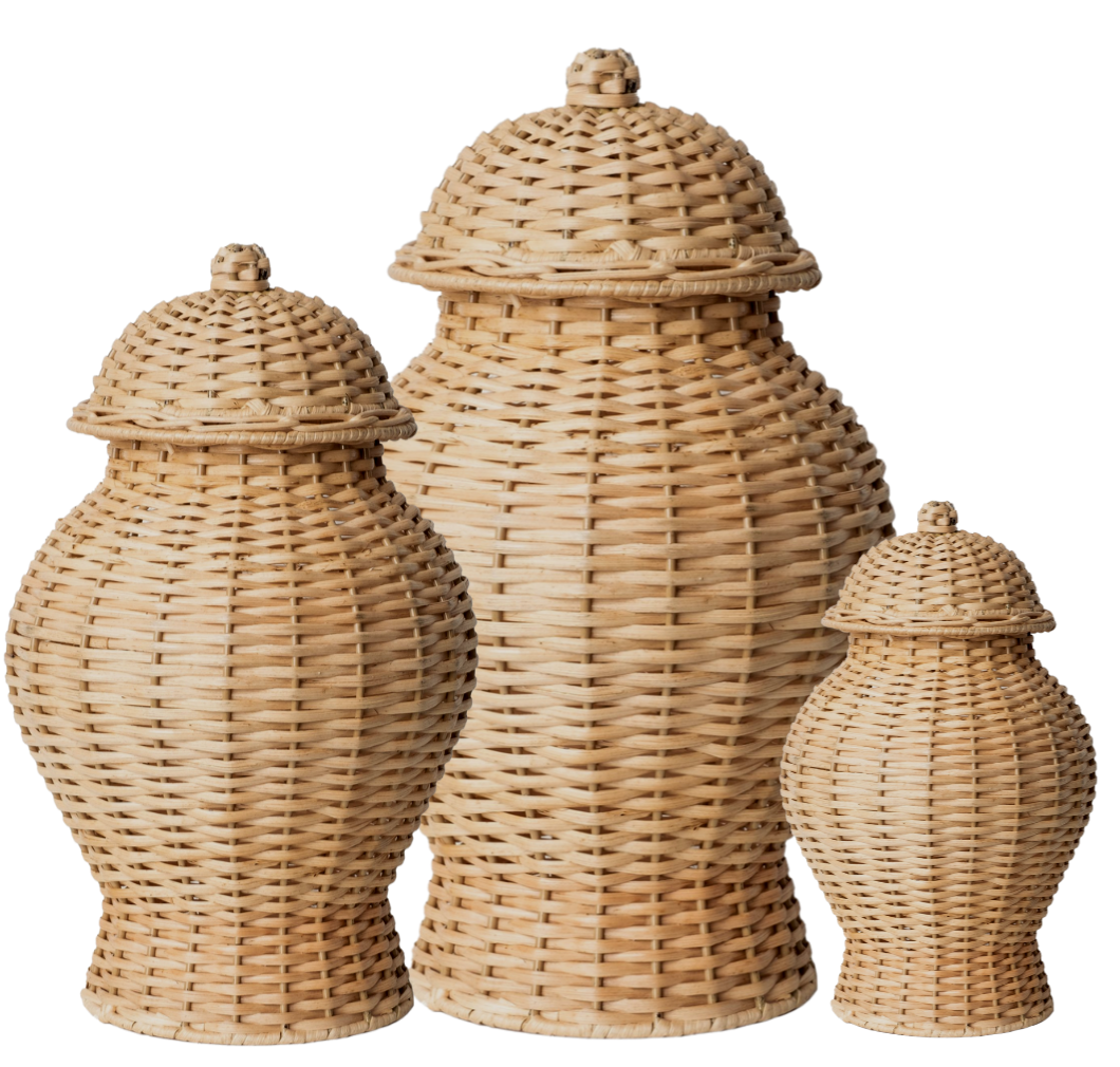 Round Wicker Jar