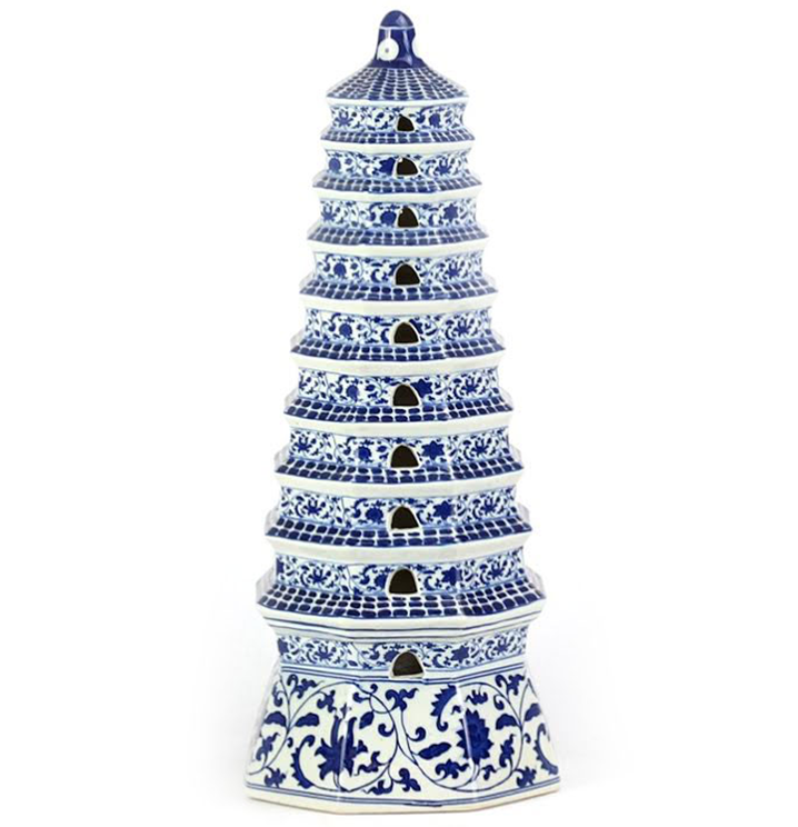 Mid Size Blue and White Pagoda