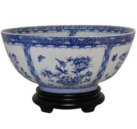 Large Paneled Floral Bowl