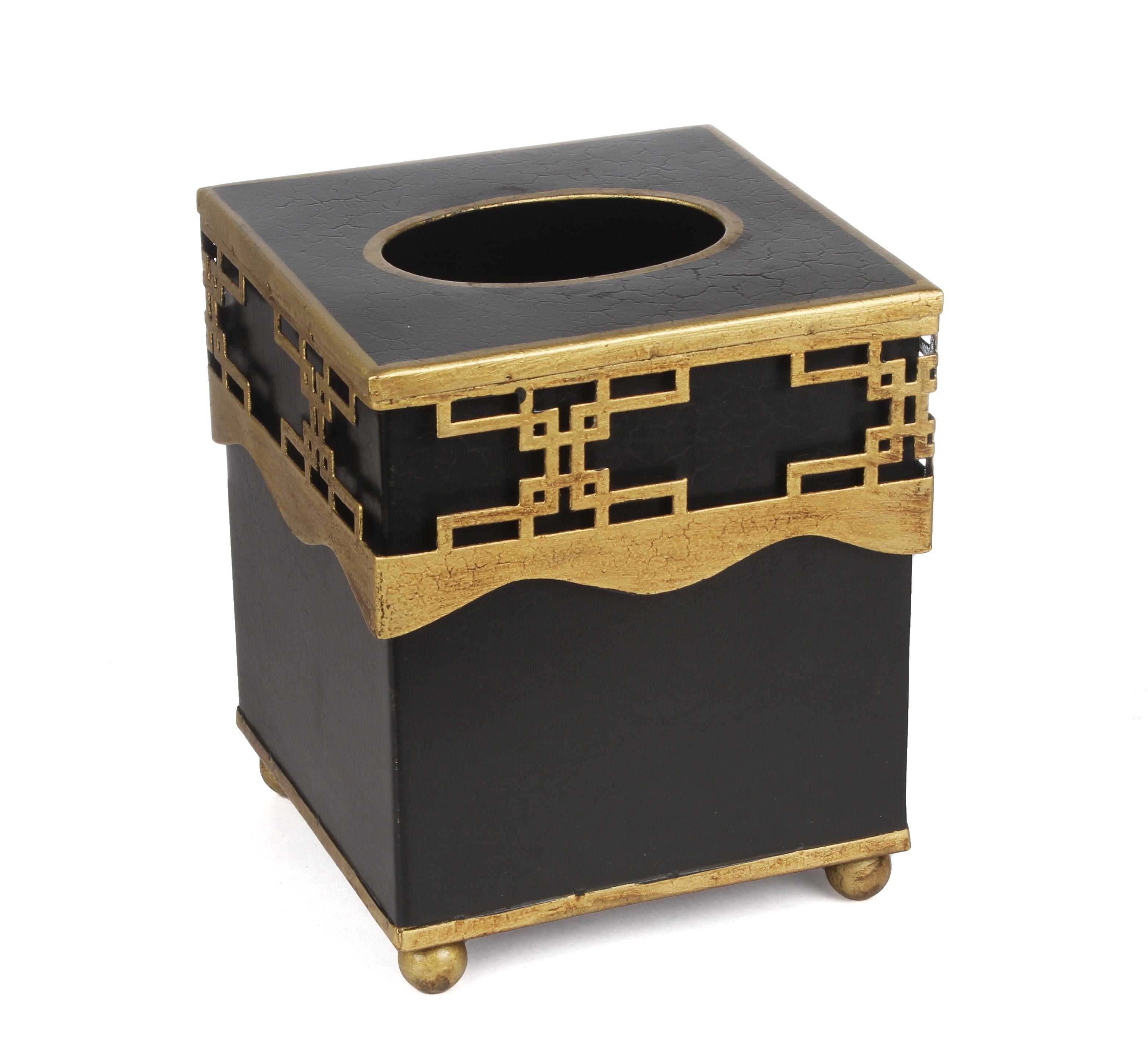 Black Fretwork Tissue Holder