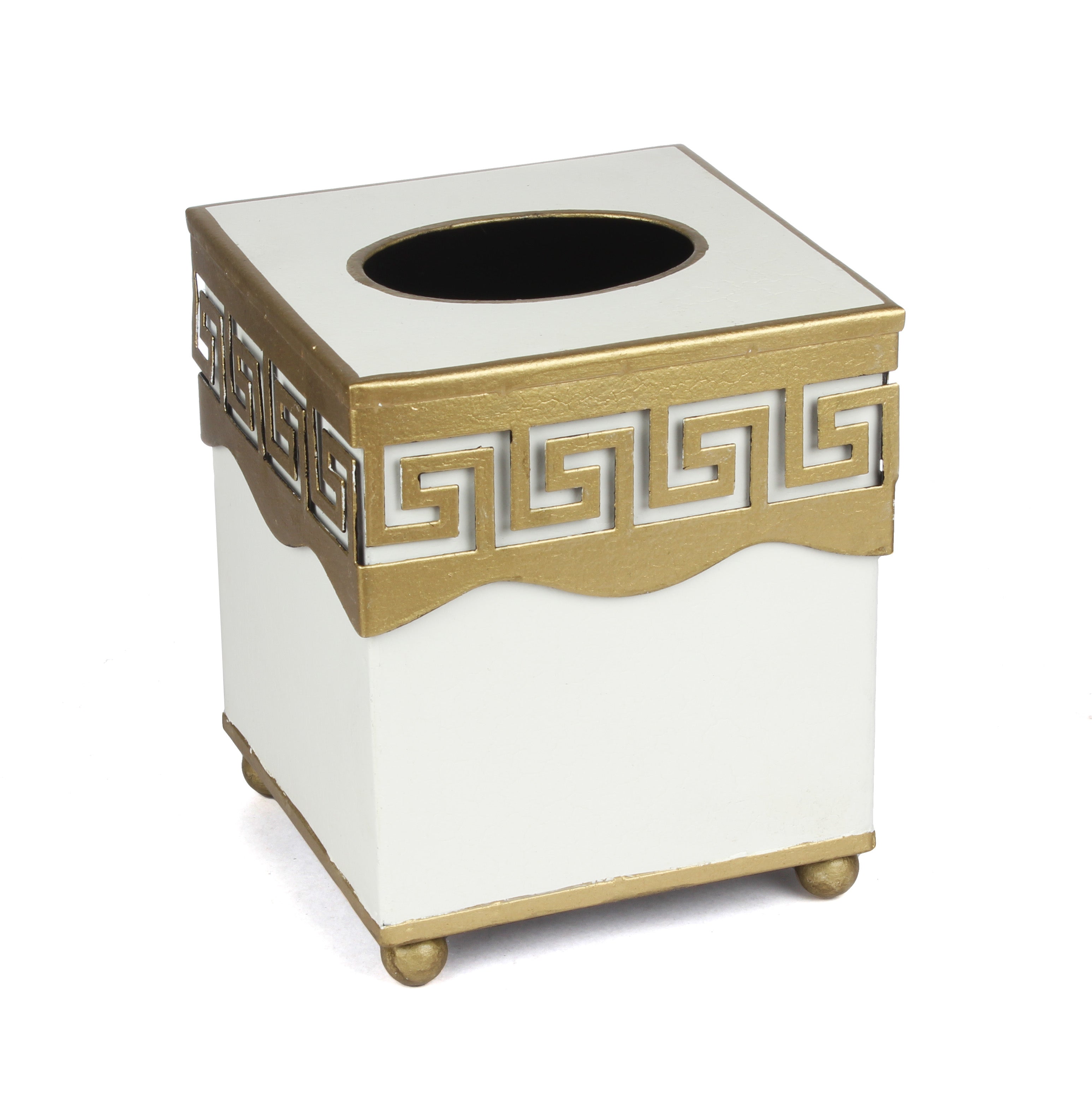 Ivory Greek Key Tissue Holder