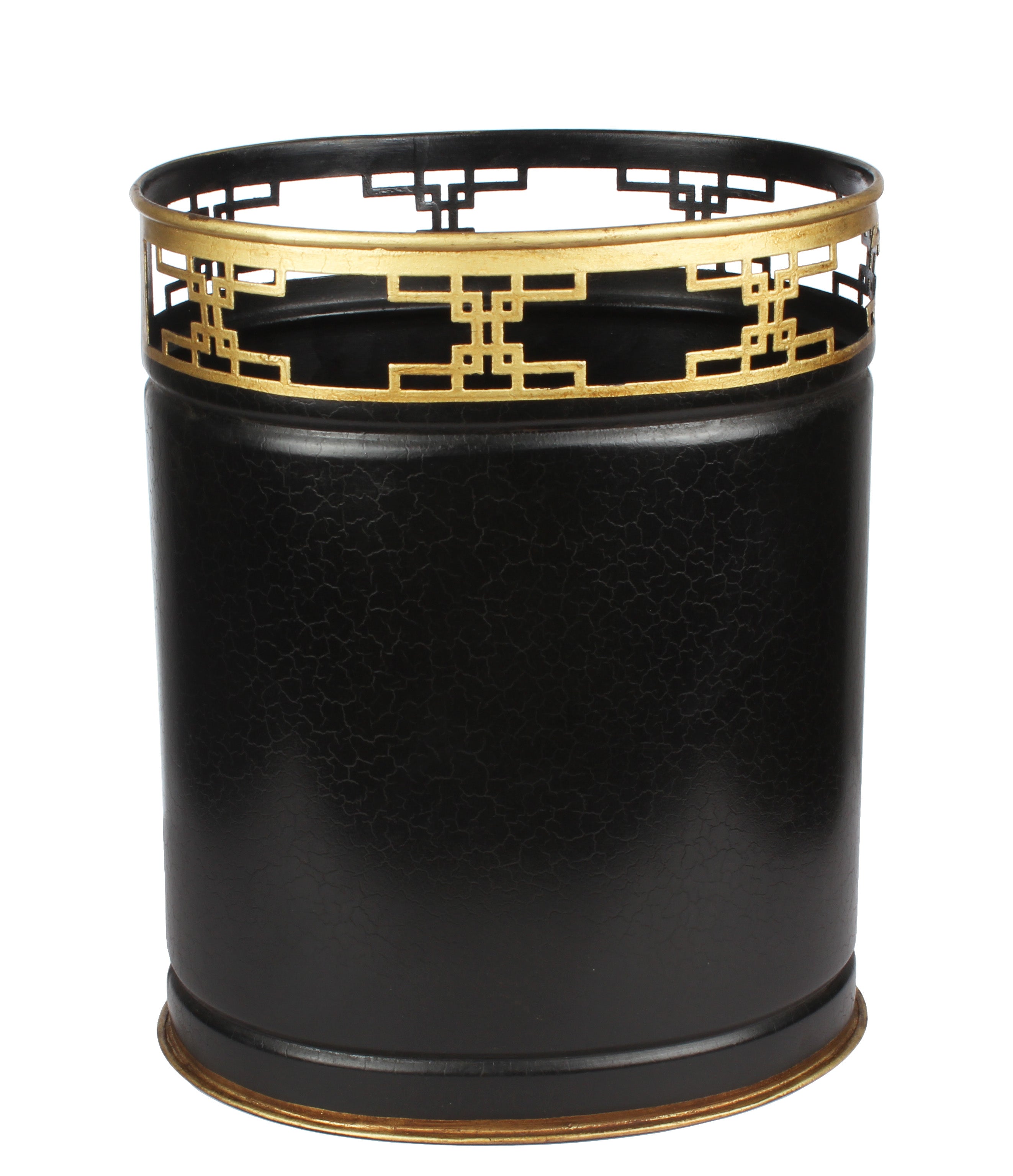 Black Fretwork Wastepaper Basket