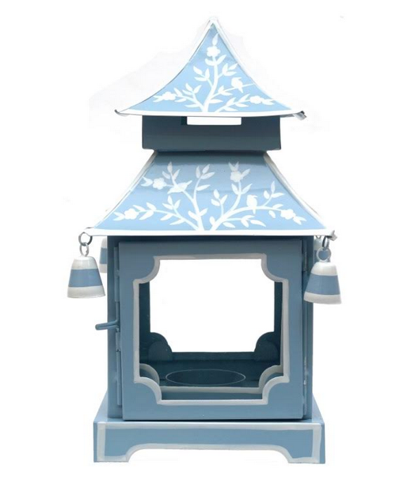 Fabulous blue/white handpainted pagoda lantern