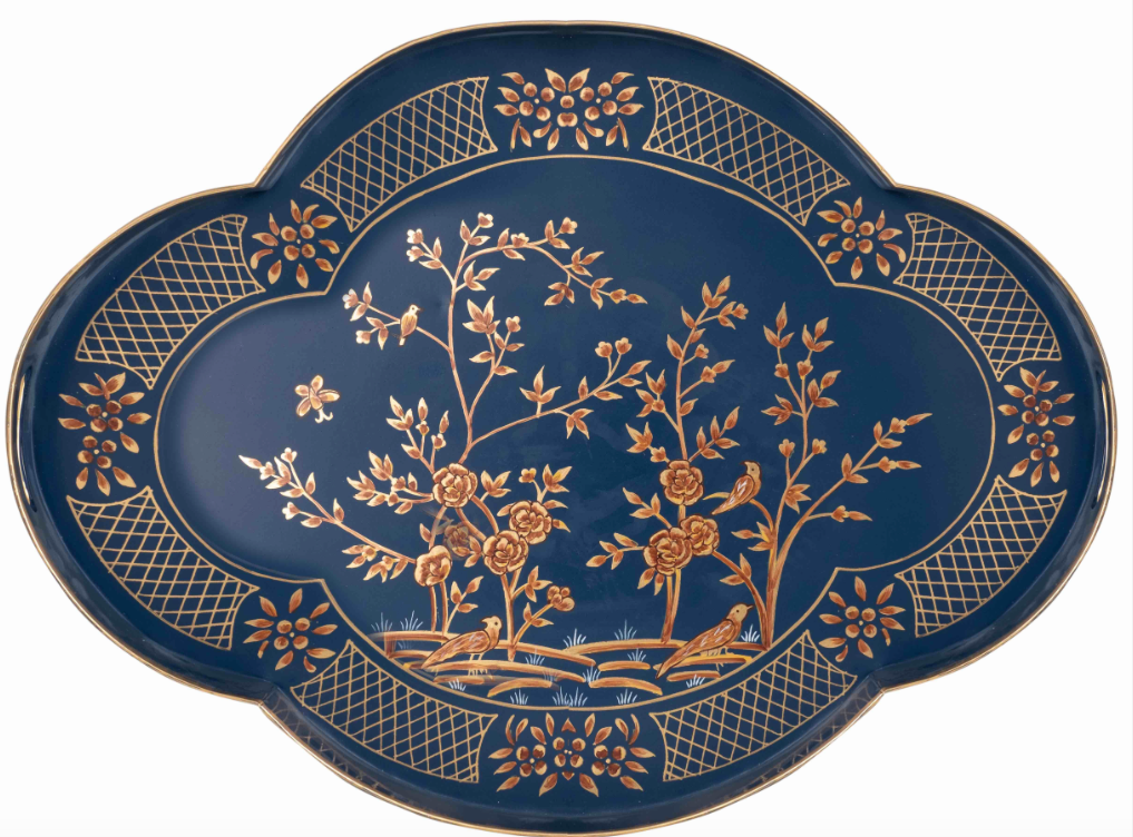 Navy Scalloped Tray