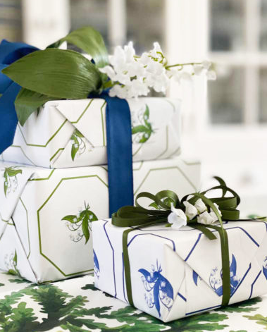 Reversible Lily of the Valley Gift Wrap