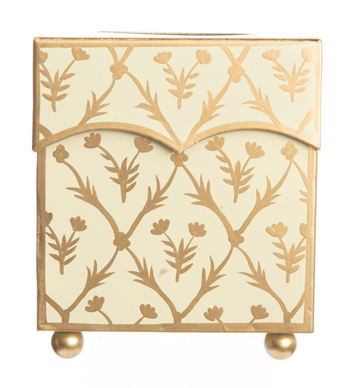 Ivory & Gold Tulip Tissue Holder | The Enchanted Home