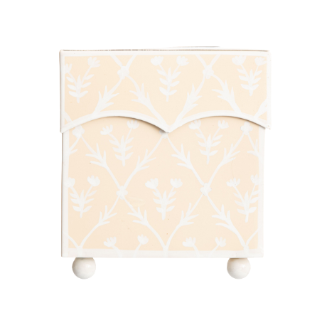 Pale Pink & White Tulip Tissue Holder