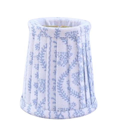 Stunning pleated soft blue/white vine small sconce shade