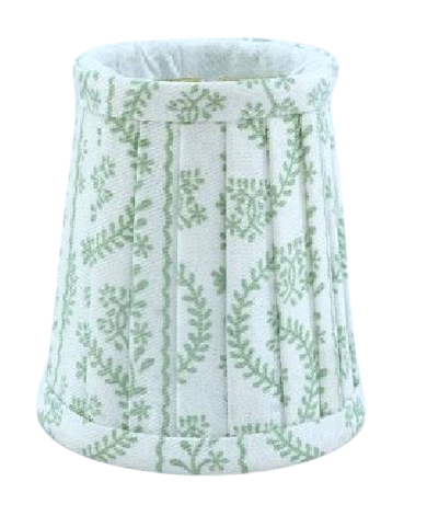 Stunning pleated soft green/white vine small sconce shade