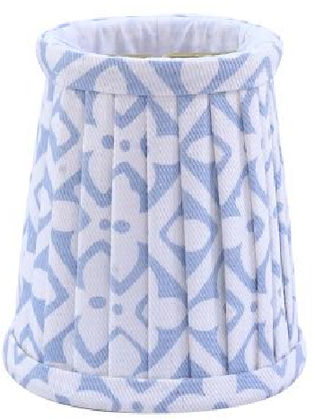 Stunning pleated periwinkle blue/white floral small sconce shade