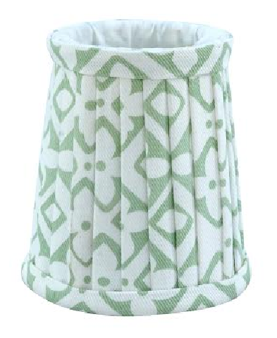 Stunning pleated green/white floral small sconce shade