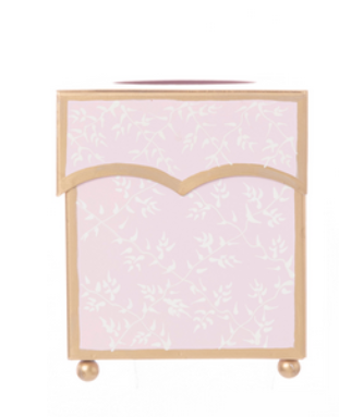 Pink & White Leaf Trellis Tissue Holder