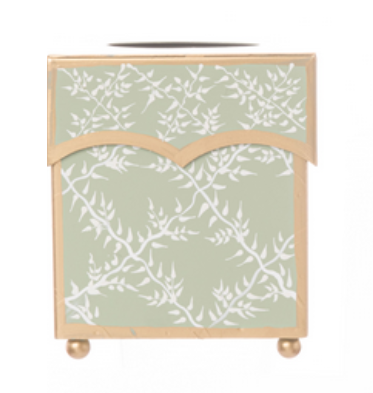 Soft Green Leaf Trellis Tissue Holder