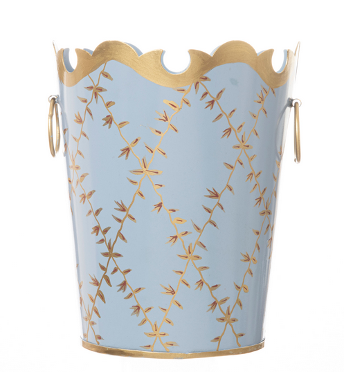 Periwinkle Trellis Ring Wastepaper Basket