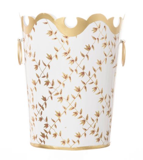 Ivory Trellis Ring Wastepaper Basket