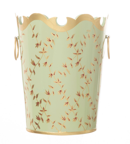 Pale Green Trellis Ring Wastepaper Basket | The Enchanted Home