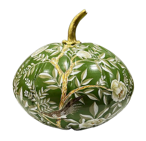 Moss Green Chinoiserie Pumpkin