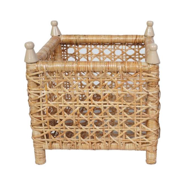 Natural Cane Wicker Box Planter