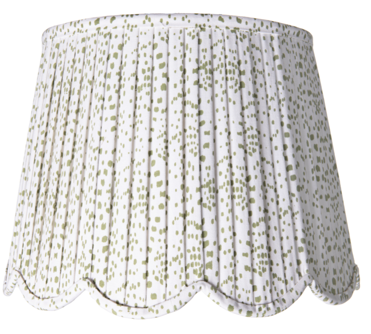 Stunning new scalloped pleated lampshade (dark celadon)