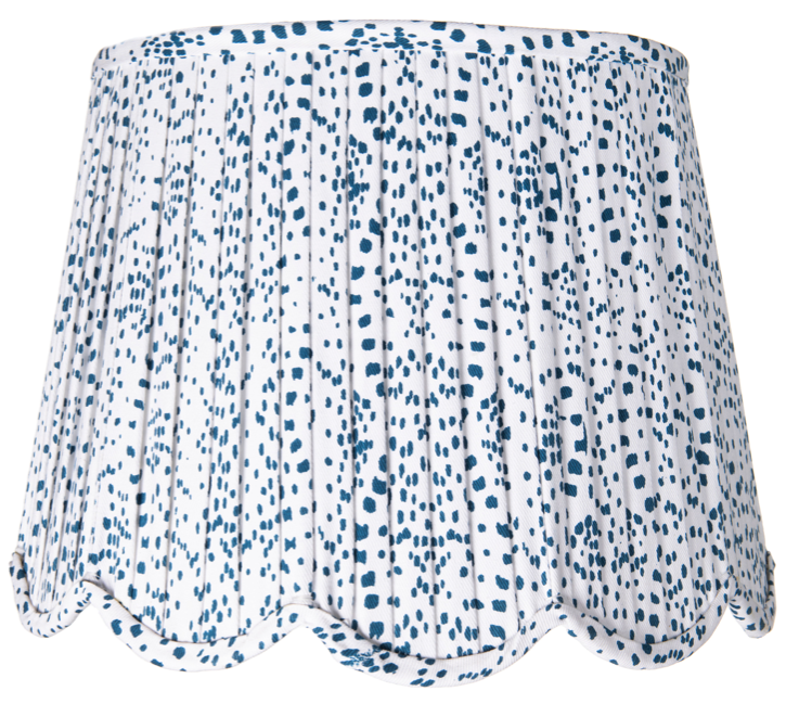 Stunning new scalloped pleated lampshade (navy)