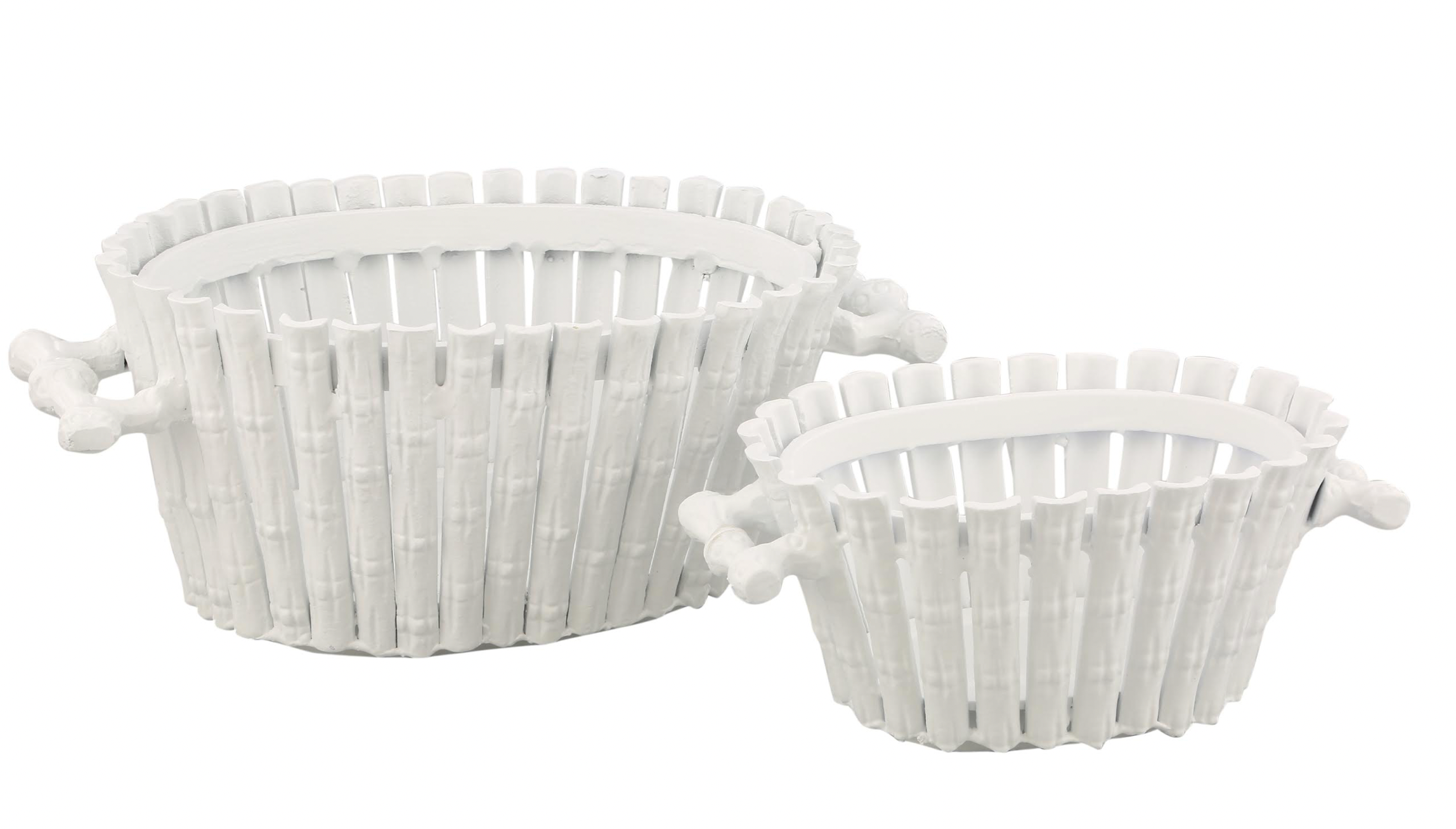 White Bamboo Planter