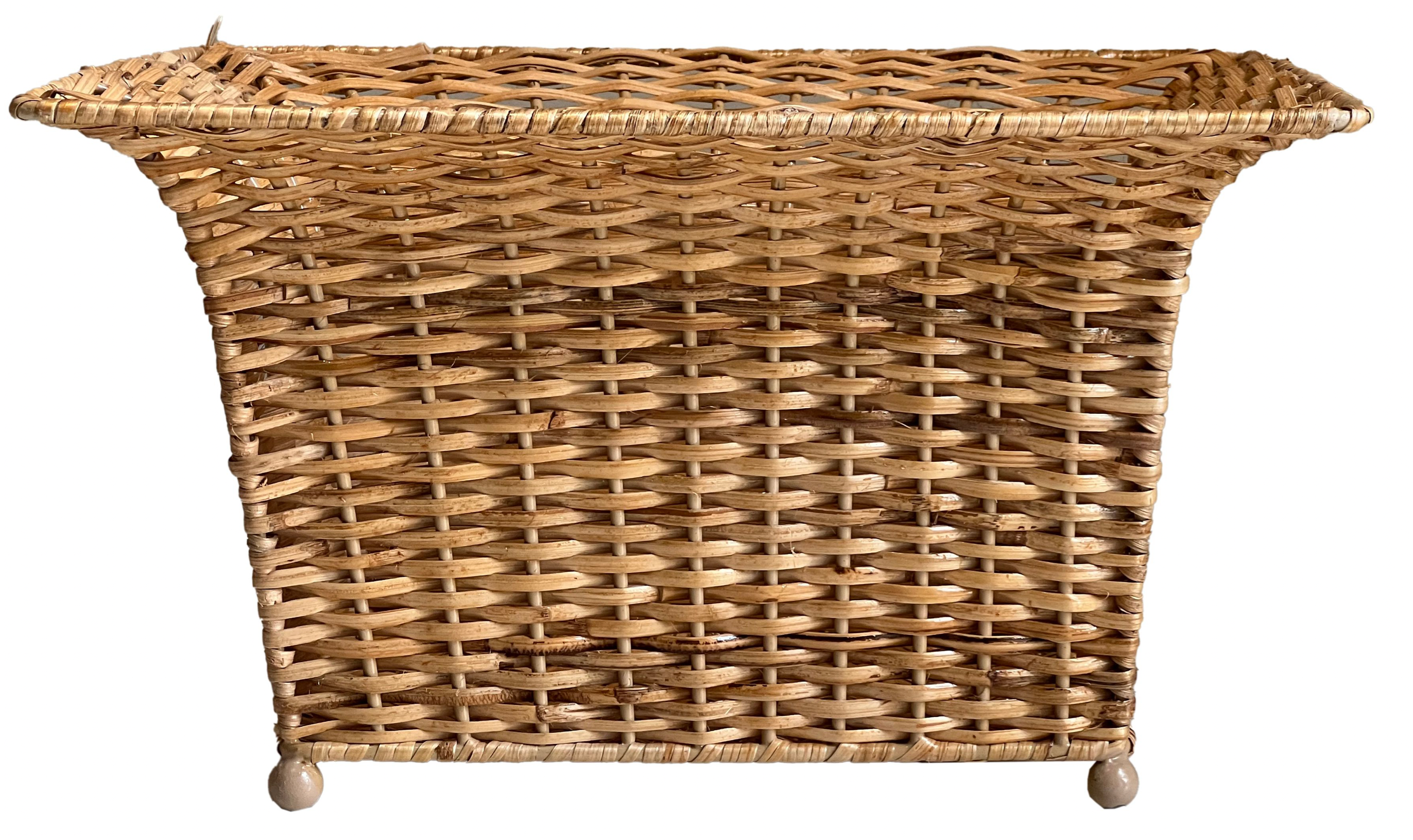 Flared Square Wicker Planter