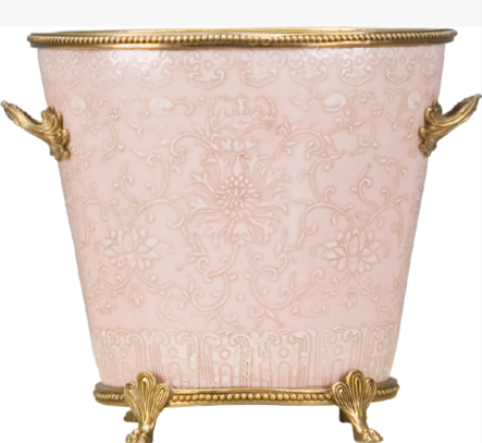 Pink Ormolu Planter