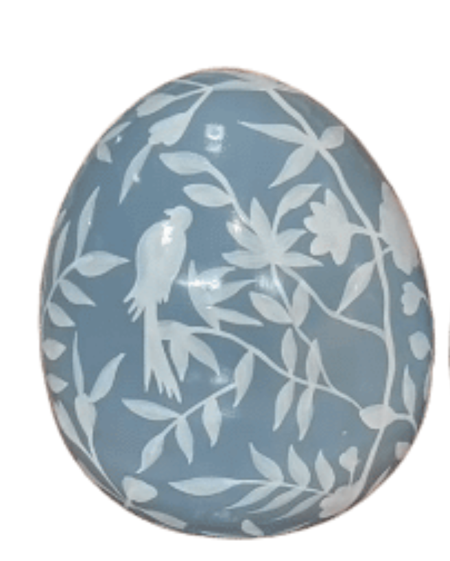 Stunning soft blue chinoiserie egg (5 sizes)