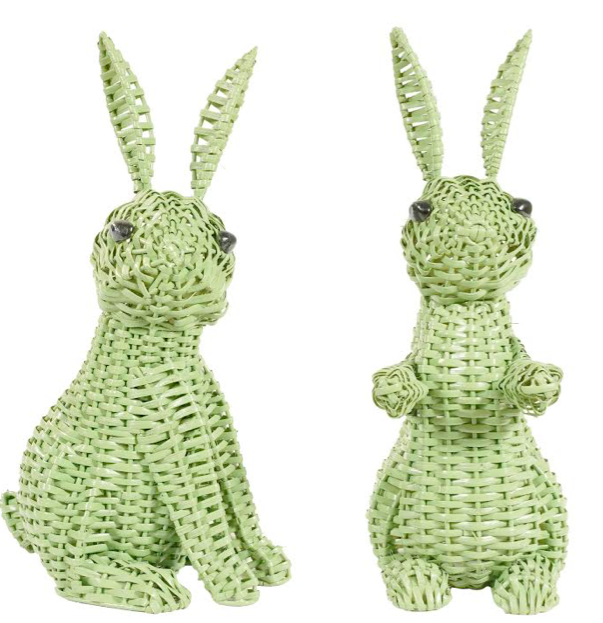 Green Wicker Bunny