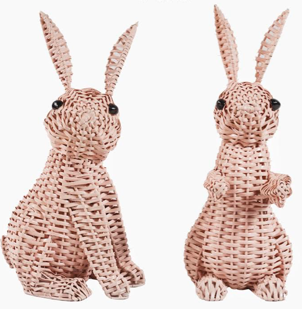 Pink WICKER BUNNY