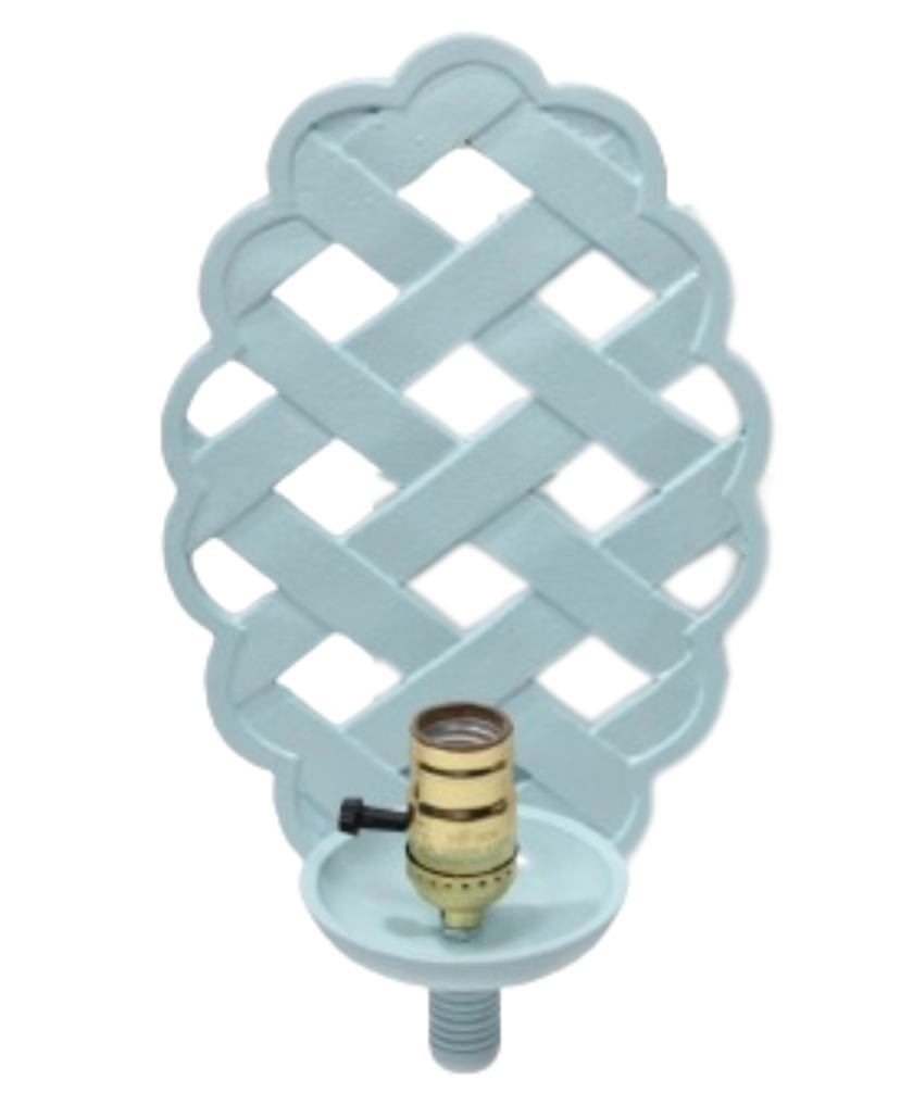 Soft Blue Lattice Sconce