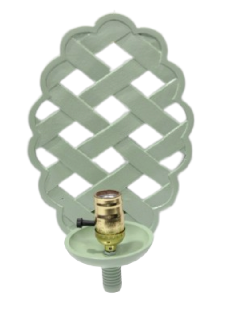 Soft Green Lattice Sconce