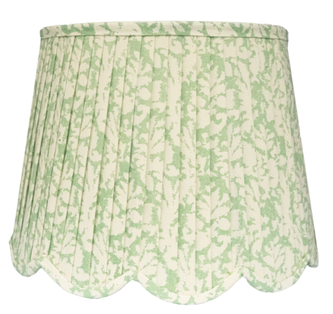 Stunning green coral print scalloped lampshade