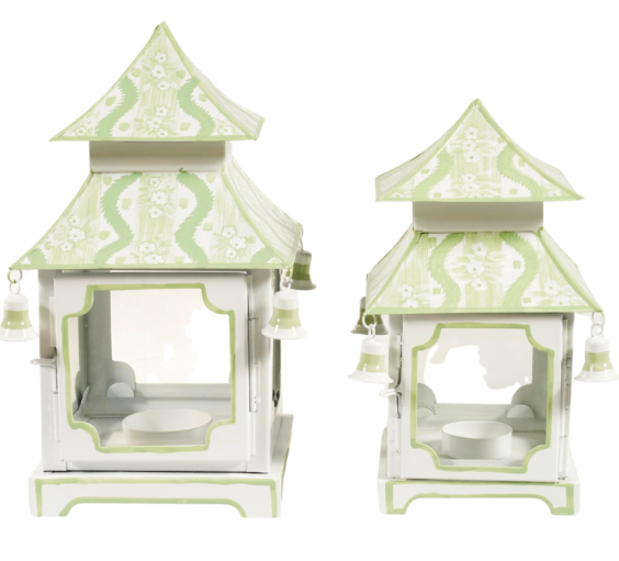 Beautiful ikat spring green pagoda