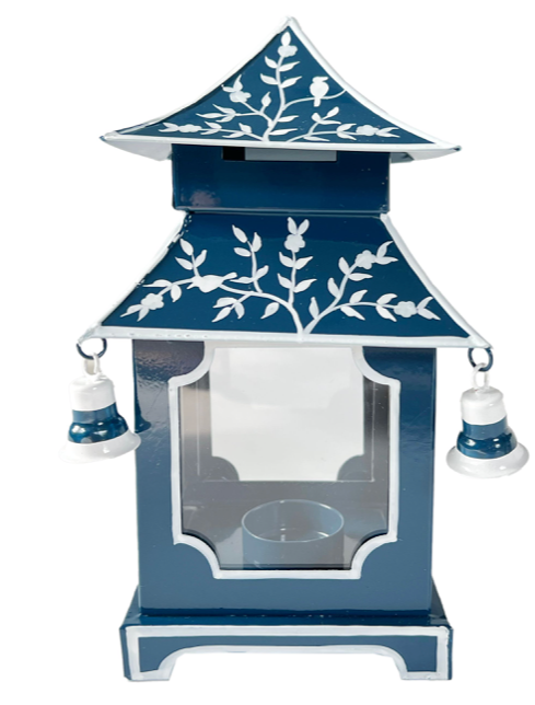 New navy/white chinoiserie small pagoda