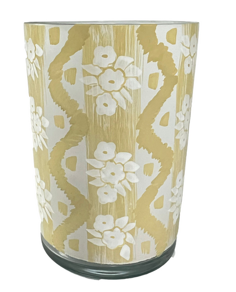 Soft Yellow IKat Glass / Bud Vase