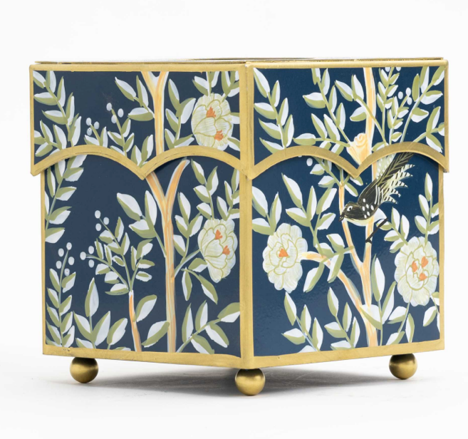 Navy Chinoiserie Tissue Holder