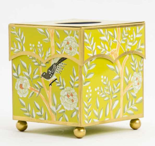 Bright Green / Yellow Chinoiserie Tissue Box