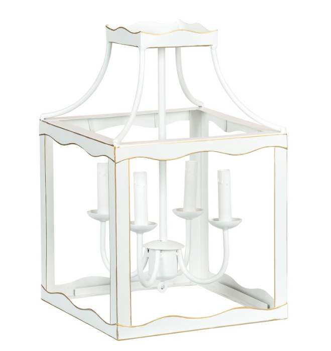 Soft White & Gold Medium Lantern