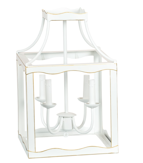 Soft White & Gold Medium Lantern